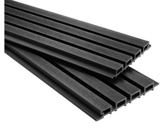 Handmuster WPC Akustik Fassade Charcoal